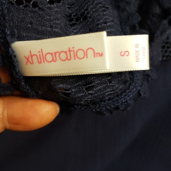 Xhilaration Navy Blue Embroidery/Lace Dress SZ S - Picture 7 of 7